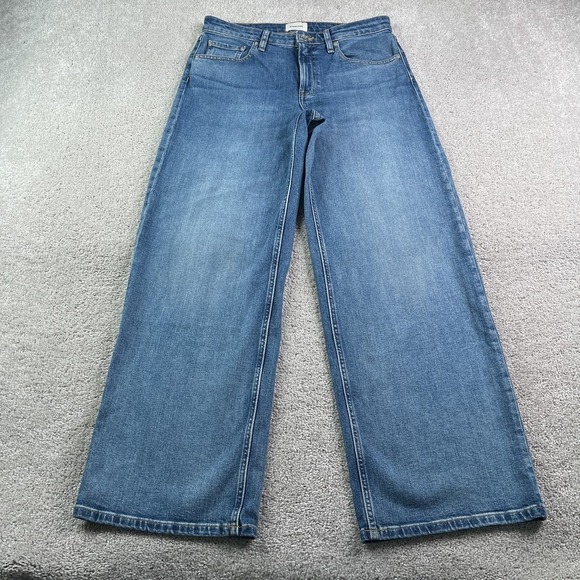 Everlane Denim - Everlane Jeans Womens 28 Blue Mid Way Wide Leg 5-Pocket Stretch Denim